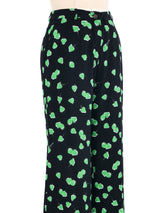 Miu Miu Strawberry Printed Crepe Trousers Bottom arcadeshops.com