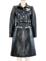 Courreges Black Vinyl Reedition Trench Jacket arcadeshops.com
