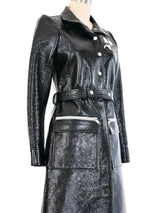 Courreges Black Vinyl Reedition Trench Jacket arcadeshops.com
