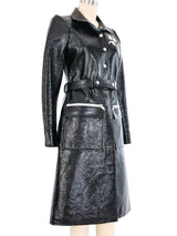 Courreges Black Vinyl Reedition Trench Jacket arcadeshops.com