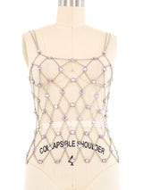 Paco Rabanne Pink Crystal Chain Tank Top arcadeshops.com