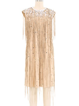 2018 Bottega Veneta Fringed Leather Sleeveless Dress Dress arcadeshops.com