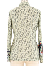 1970s Novelty Subway Print Button Down Top arcadeshops.com