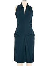 Celine Deep Teal Ruched Jersey Dress Dress arcadeshops.com