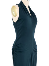 Celine Deep Teal Ruched Jersey Dress Dress arcadeshops.com