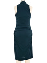Celine Deep Teal Ruched Jersey Dress Dress arcadeshops.com