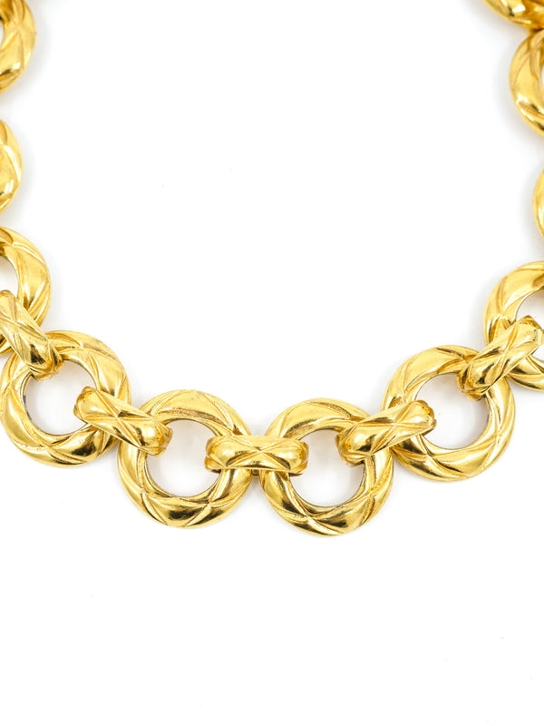 Chanel Quilted Chainlink Collar Necklace Accessory arcadeshops.com