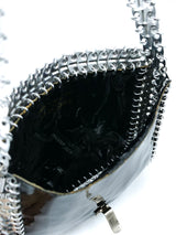 1960s Chainmail Accented Patent Shoulder Bag Accessory arcadeshops.com