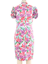 Yves Saint Laurent Floral Rosette Sleeve Dress Dress arcadeshops.com