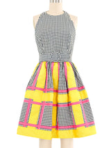 Bill Blass Woven Ribbon Gingham Cocktail Dress Dress arcadeshops.com