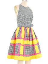 Bill Blass Woven Ribbon Gingham Cocktail Dress Dress arcadeshops.com