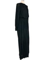 Galanos Pleated Jersey Maxi Dress Dress arcadeshops.com