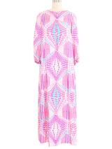 1960s Tiffeau & Busch Op Art Silk Twill Maxi Dress Dress arcadeshops.com
