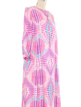 1960s Tiffeau & Busch Op Art Silk Twill Maxi Dress Dress arcadeshops.com