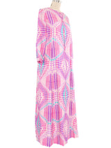 1960s Tiffeau & Busch Op Art Silk Twill Maxi Dress Dress arcadeshops.com