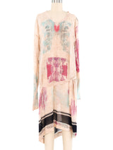 Dries Van Noten Pastel Asymmetrical Silk Chiffon Dress Dress arcadeshops.com