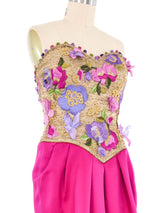 Victor Costa Magenta Embellished Cocktail Dress Ensemble Dress arcadeshops.com