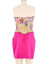 Victor Costa Magenta Embellished Cocktail Dress Ensemble Dress arcadeshops.com