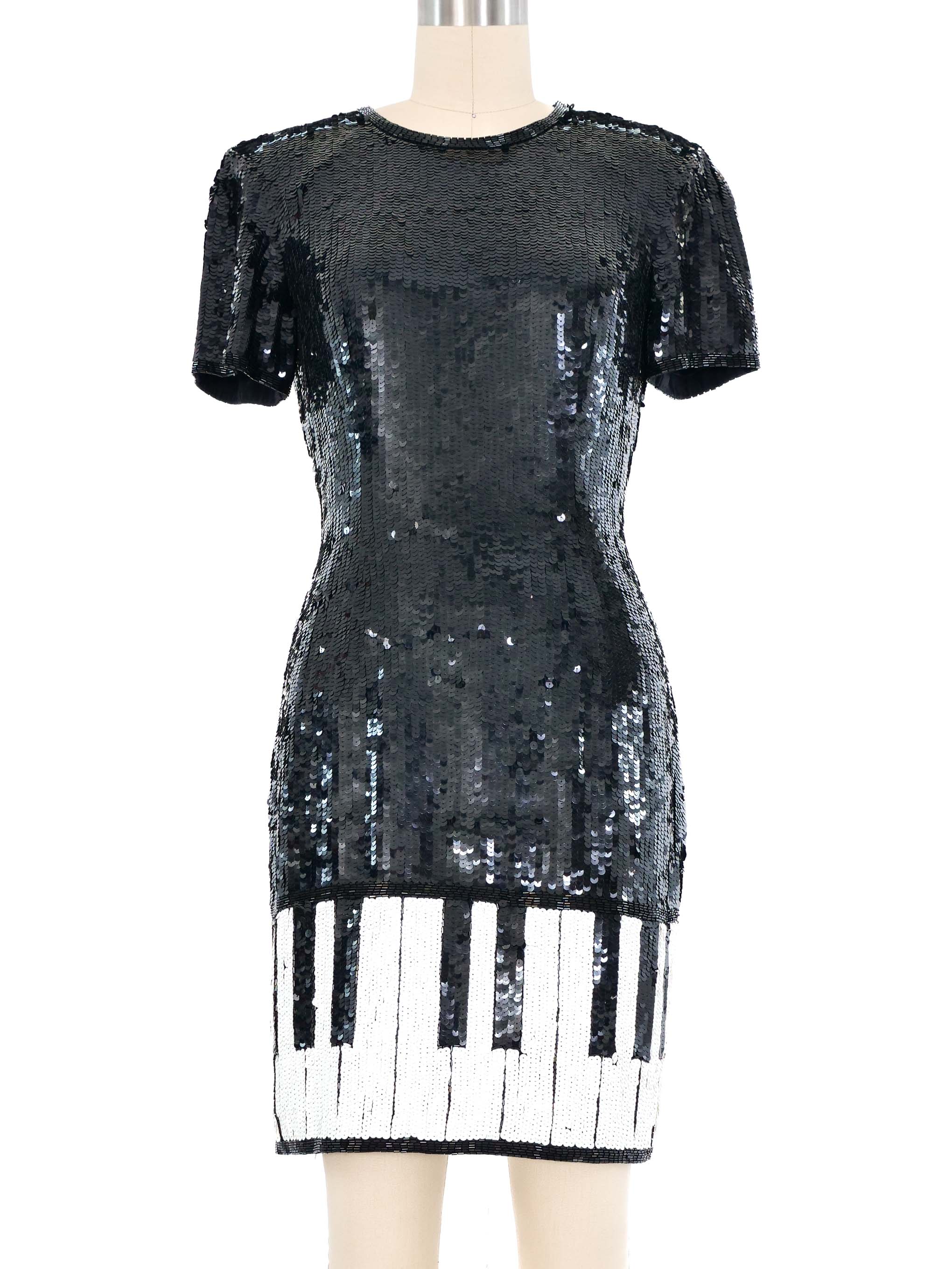 A.J. Bari Piano Keys Black Sequin Mini Dress A.J. Bari Piano Keys Black Sequin Mini Dress