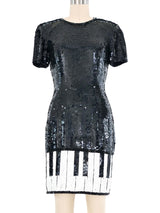 A.J. Bari Piano Keys Black Sequin Mini Dress Dress arcadeshops.com