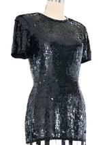 A.J. Bari Piano Keys Black Sequin Mini Dress Dress arcadeshops.com