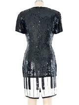 A.J. Bari Piano Keys Black Sequin Mini Dress Dress arcadeshops.com