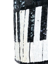 A.J. Bari Piano Keys Black Sequin Mini Dress Dress arcadeshops.com