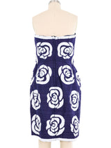 Victor Costa Navy Sequin Rose Mini Dress Dress arcadeshops.com