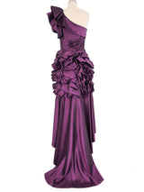 1980s Pierre Cardin Eggplant Convertible One Shoulder Gown Dress arcadeshops.com