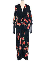 Wayne Clark Black Chiffon Koi Fish Dress Dress arcadeshops.com