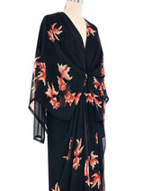 Wayne Clark Black Chiffon Koi Fish Dress Dress arcadeshops.com