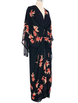 Wayne Clark Black Chiffon Koi Fish Dress Dress arcadeshops.com
