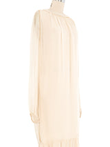 Galanos Sheer Ivory Drop Waist Maxi Dress Dress arcadeshops.com