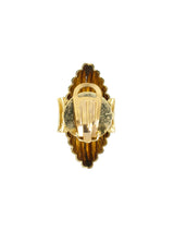 Goldtone Semi-Circle Gemstone Earrings Accessory arcadeshops.com