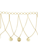 Gold Coin Cascading Chain Belt Accessory arcadeshops.com