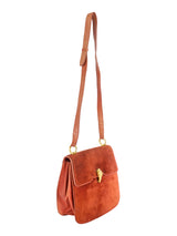 1960s Gucci Suede Tiger Clasp Shoulder Bag Accessory arcadeshops.com