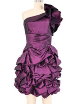 1980s Pierre Cardin Eggplant Convertible One Shoulder Gown Dress arcadeshops.com