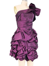 1980s Pierre Cardin Eggplant Convertible One Shoulder Gown Dress arcadeshops.com