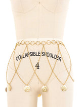 Gold Coin Cascading Chain Belt Accessory arcadeshops.com