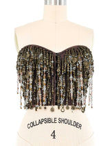 1990 Dolce And Gabbana Beaded Fringe Bustier Top arcadeshops.com