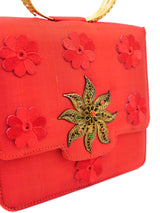 Red Satin Bracelet Handle Bag Accessory arcadeshops.com