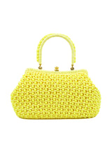 1960s Yellow Beaded Raffia Bag Accessory arcadeshops.com