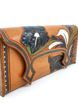 Tooled Leather Box Clutch Accessory arcadeshops.com