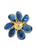 Indigo Glass Floral Brooch Accessory arcadeshops.com