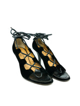Yves Saint Laurent Velvet Lace Up Heels, 39.5 Accessory arcadeshops.com