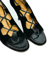 Yves Saint Laurent Velvet Lace Up Heels, 39.5 Accessory arcadeshops.com