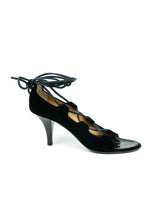 Yves Saint Laurent Velvet Lace Up Heels, 39.5 Accessory arcadeshops.com