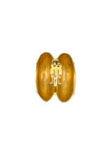 Ribbed Dome Goldtone Earrings Accessory arcadeshops.com