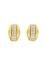 Goldtone Rhinestone Studded Earrings Accessory arcadeshops.com