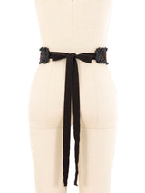 Prada Beaded Crochet Ribbon Belt Accessory arcadeshops.com